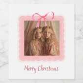 Personalized Photo Merry Christmas Wine Labels ワインラベル (シングルラベル)