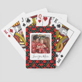 Personalized Photo & Message Floral Playing Cards トランプ