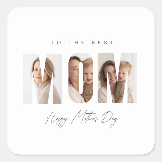 Personalized Photo MOM | Custom Mother’s Day  スクエアシール (正面)