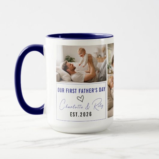 Personalized Photo Mug – Our First Father’s Day マグカップ (左)