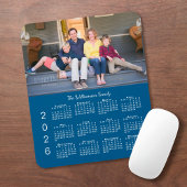 Personalized Photo Name Blue 2026 Calendar マウスパッド