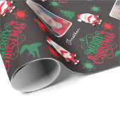 Personalized Photo Name Merry Christmas  ラッピングペーパー (ロールコーナー)