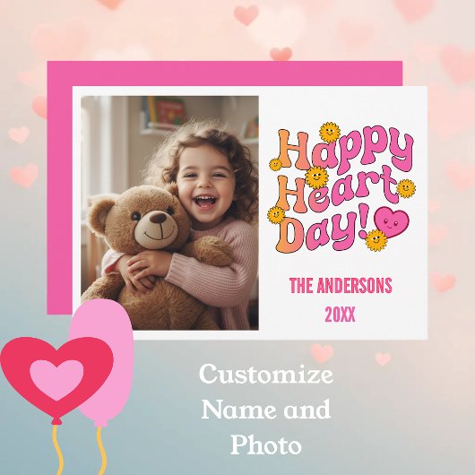 Personalized Photo & Name Valentine's シーズンカード