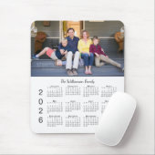 Personalized Photo Name White 2026 Calendar マウスパッド (マウス)