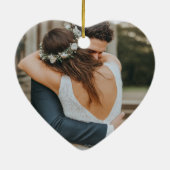 Personalized Photo, Names and Date Married セラミックオーナメント (裏面)