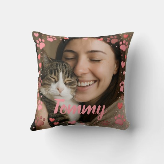 Personalized Photo Pet Lover's Pillow クッション (裏面)