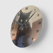 Personalized Photo Pets Family Create your own ラウンド壁時計 (傾斜)