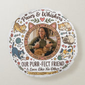 Personalized Photo Pillow For Cat Mom ラウンドクッション (裏面)
