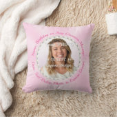 Personalized Photo Pillow, Pink Birthday Presents クッション (ブランケット)