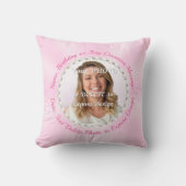 Personalized Photo Pillow, Pink Birthday Presents クッション (正面)