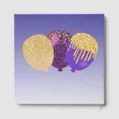 Personalized Photo Purple Glitter, 100th Birthday ゲストブック (裏面)