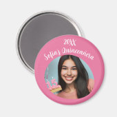 Personalized Photo Quinceañera Birthday Keepsake マグネット (正面/裏面)
