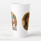 Personalized Photo Retro Bahamas Tropical Beach    カフェラテマグ (正面)