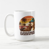 Personalized Photo Retro Bahamas Tropical Beach    コーヒーマグカップ (左)