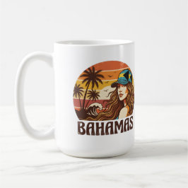 Personalized Photo Retro Bahamas Tropical Beach    コーヒーマグカップ