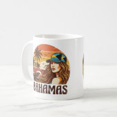 Personalized Photo Retro Bahamas Tropical Beach コーヒーマグカップ (正面左)