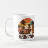 Personalized Photo Retro Bahamas Tropical Beach コーヒーマグカップ (左)