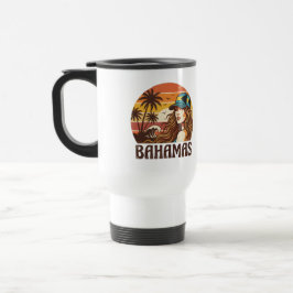 Personalized Photo Retro Bahamas Tropical Beach    トラベルマグ