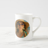 Personalized Photo Retro Bahamas Tropical Beach    ボーンチャイナマグカップ (右)
