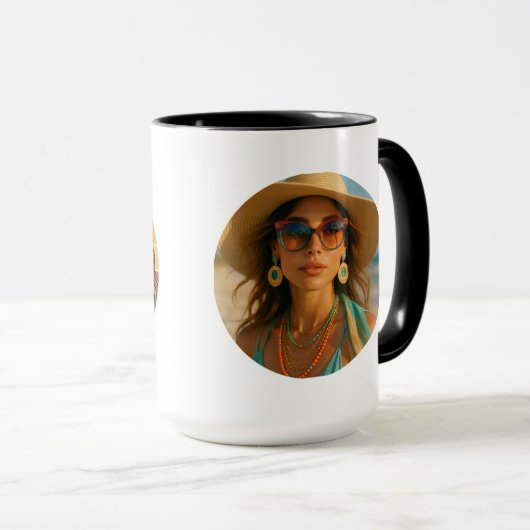 Personalized Photo Retro Bahamas Tropical Beach    マグカップ (正面右)