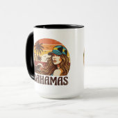 Personalized Photo Retro Bahamas Tropical Beach マグカップ (正面左)