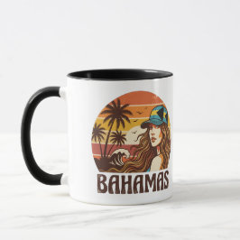 Personalized Photo Retro Bahamas Tropical Beach    マグカップ