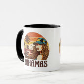 Personalized Photo Retro Bahamas Tropical Beach マグカップ (正面左)