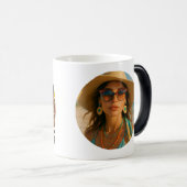 Personalized Photo Retro Bahamas Tropical Beach モーフィングマグカップ (正面右)