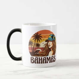 Personalized Photo Retro Bahamas Tropical Beach    モーフィングマグカップ