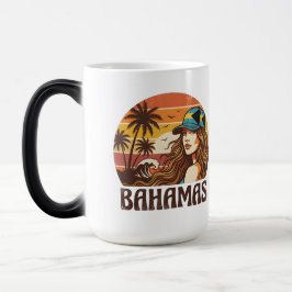 Personalized Photo Retro Bahamas Tropical Beach    モーフィングマグカップ