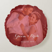 Personalized Photo Round Pillow for Couples inLove ラウンドクッション (正面)
