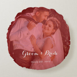 Personalized Photo Round Pillow for Couples inLove ラウンドクッション