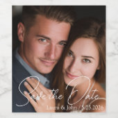 Personalized Photo Save The Date Beverage Labels ワインラベル (シングルラベル)
