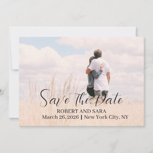Personalized Photo Save the Date Card 案内状 (正面)