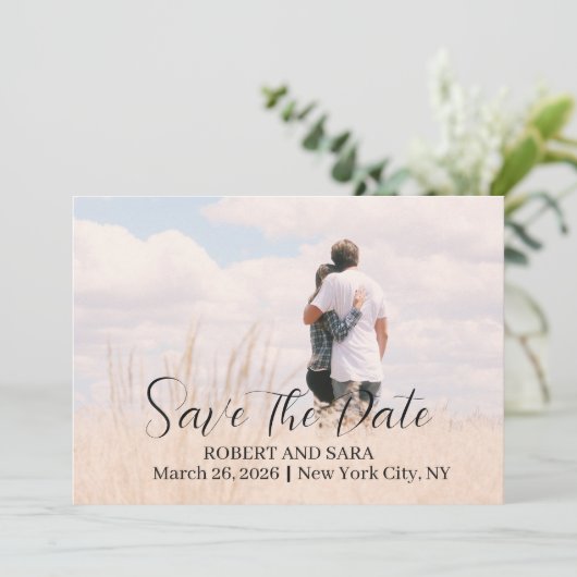 Personalized Photo Save the Date Card 案内状 (スタンド正面)