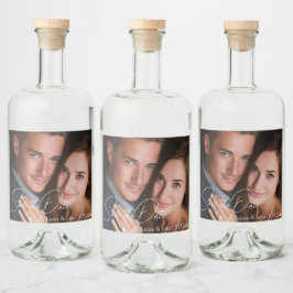 Personalized Photo Save The Date Drink Label リキュールボトルラベル