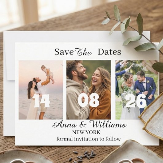 Personalized Photo Save the Date Invitation セーブザデート
