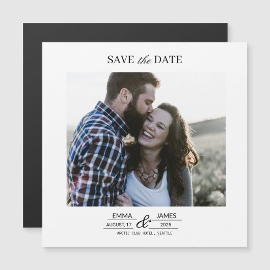Personalized Photo Save the Date magnet (正面/裏面)