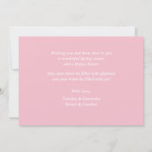 Personalized Photo Soft Pink On White Happy Easter シーズンカード (裏面)