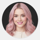 Personalized Photo Sticker Custom Picture Design  ラウンドシール (正面)