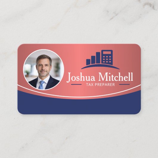 Personalized Photo Tax Preparer Professional 名刺 (正面)