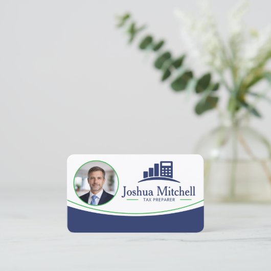 Personalized Photo Tax Preparer Professional 名刺 (スタンド正面)