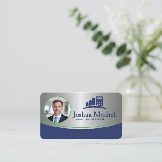 Personalized Photo Tax Preparer Professional 名刺 (スタンド正面)
