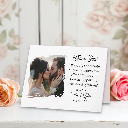 Personalized Photo Template Wedding Thank You サンキューカード