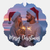 Personalized Photo & Text Christmas 2025 Custom オーナメントカード (正面)