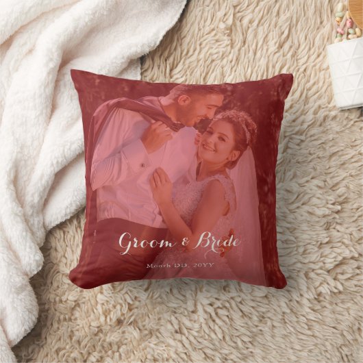 Personalized Photo Throw Pillow for Couples inLove クッション (ブランケット)
