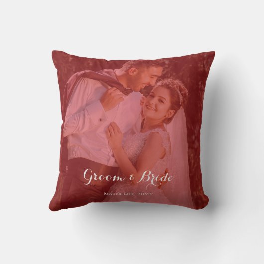 Personalized Photo Throw Pillow for Couples inLove クッション (裏面)