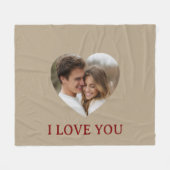 Personalized Photo Valentine's Day Fleece Blanket フリースブランケット (正面(横))
