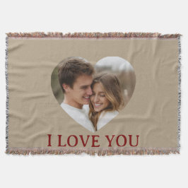 Personalized Photo Valentine's Day Throw Blanket スローブランケット