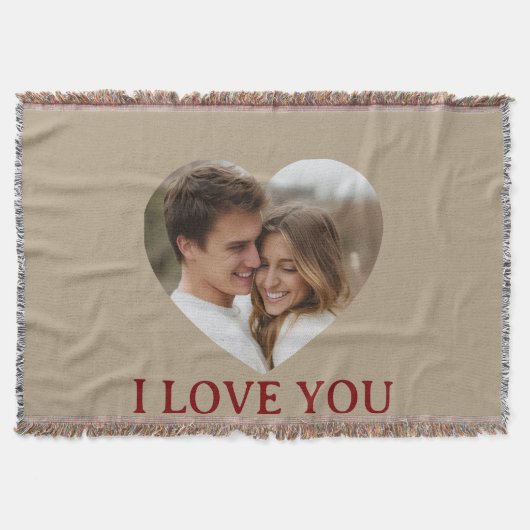 Personalized Photo Valentine's Day Throw Blanket スローブランケット (正面)